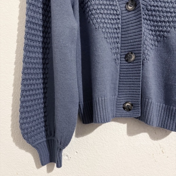 Anthropologie Callahan Eloise Knit Cropped Cardigan Sweater in Grey Blue - Picture 8 of 10